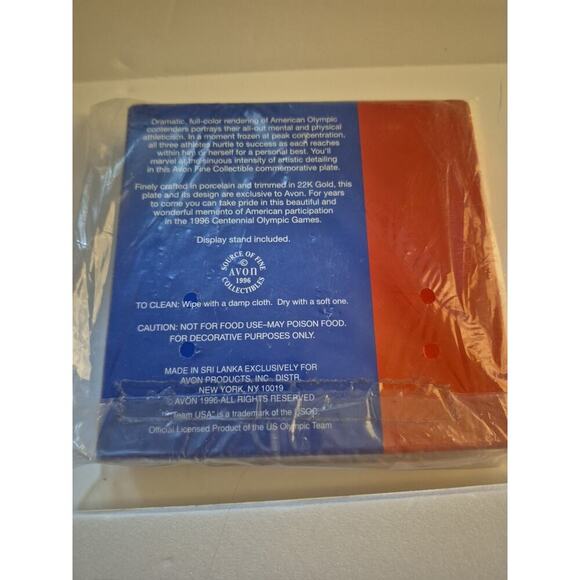 1996 Atlanta Centennial Olympics Avon "Team USA" Commemorative Plate With Box - Picture 2 of 2